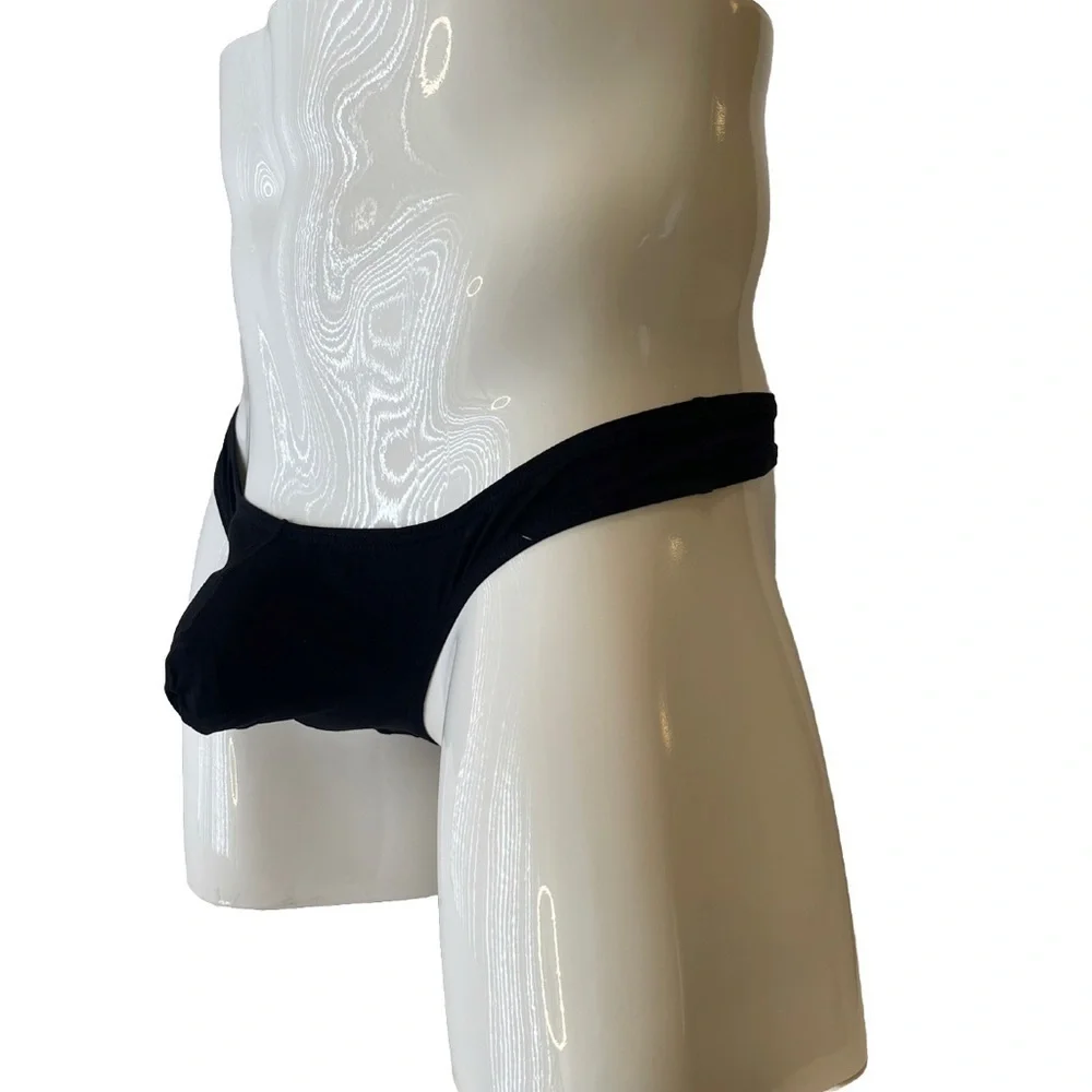 Men’s Thong G-String Black Medium New Cotton